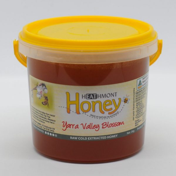 Large sized plastic container with handle of Yarra Valley Blossom honey